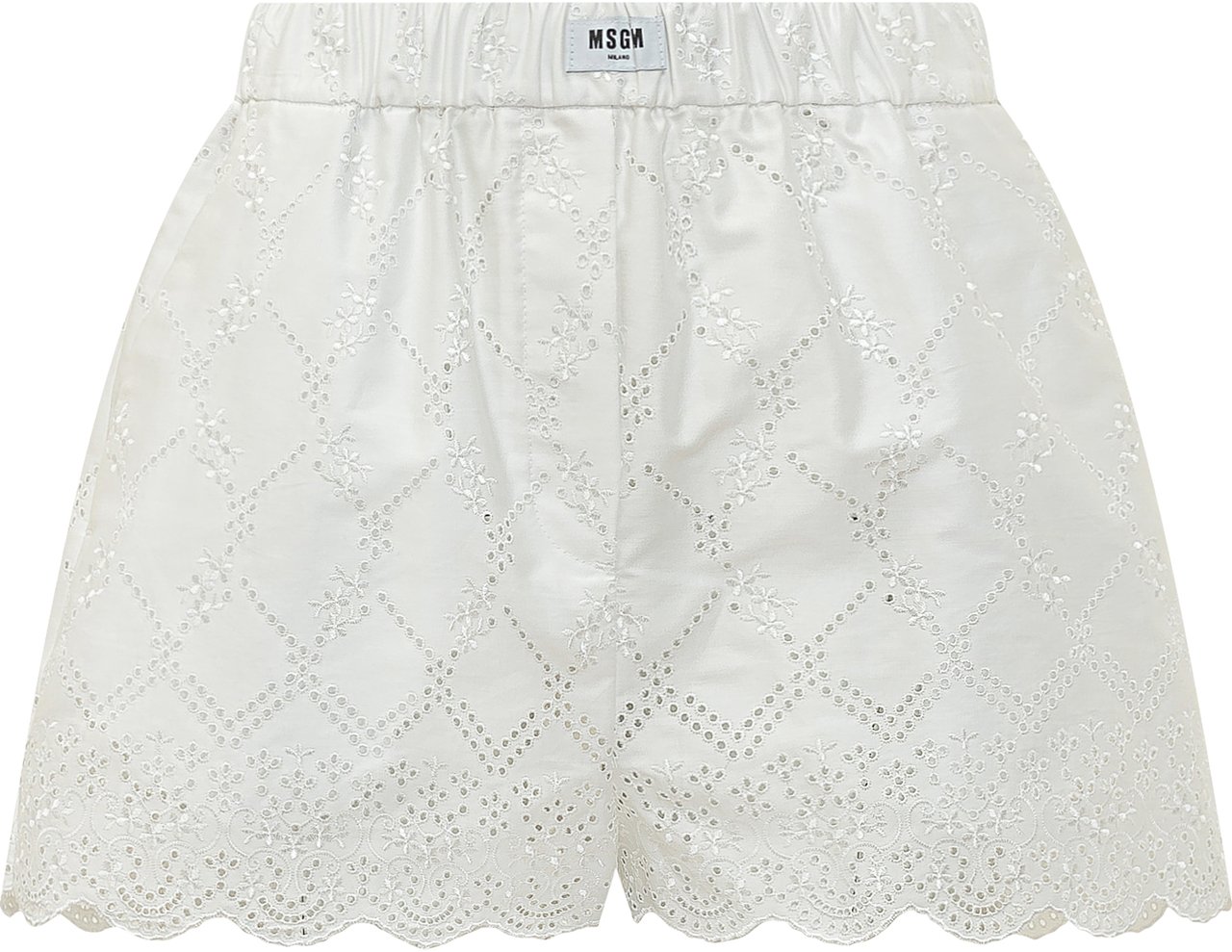 MSGM Short Ricamati Sangallo Wit