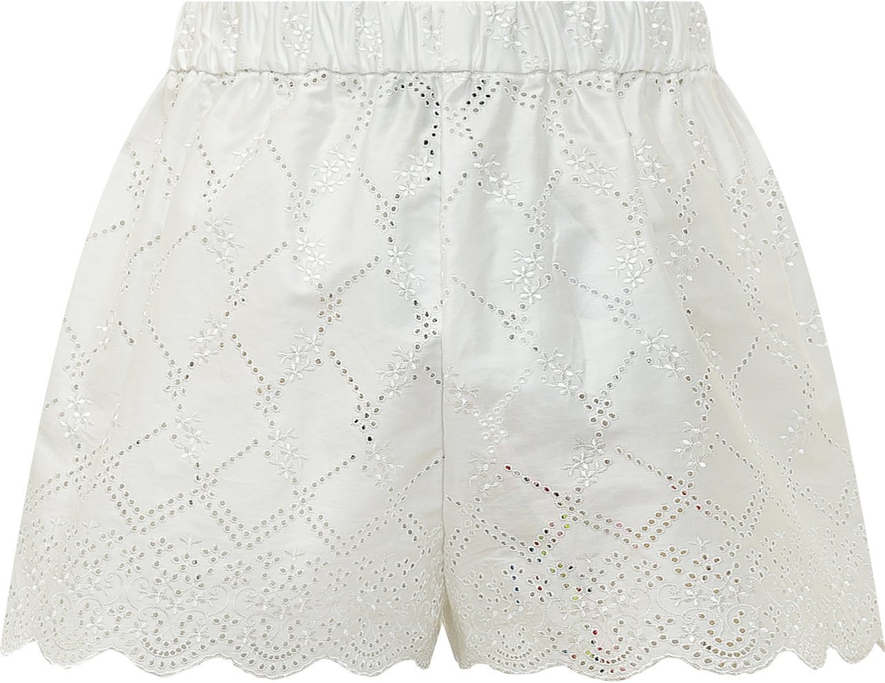 MSGM Short Ricamati Sangallo Wit
