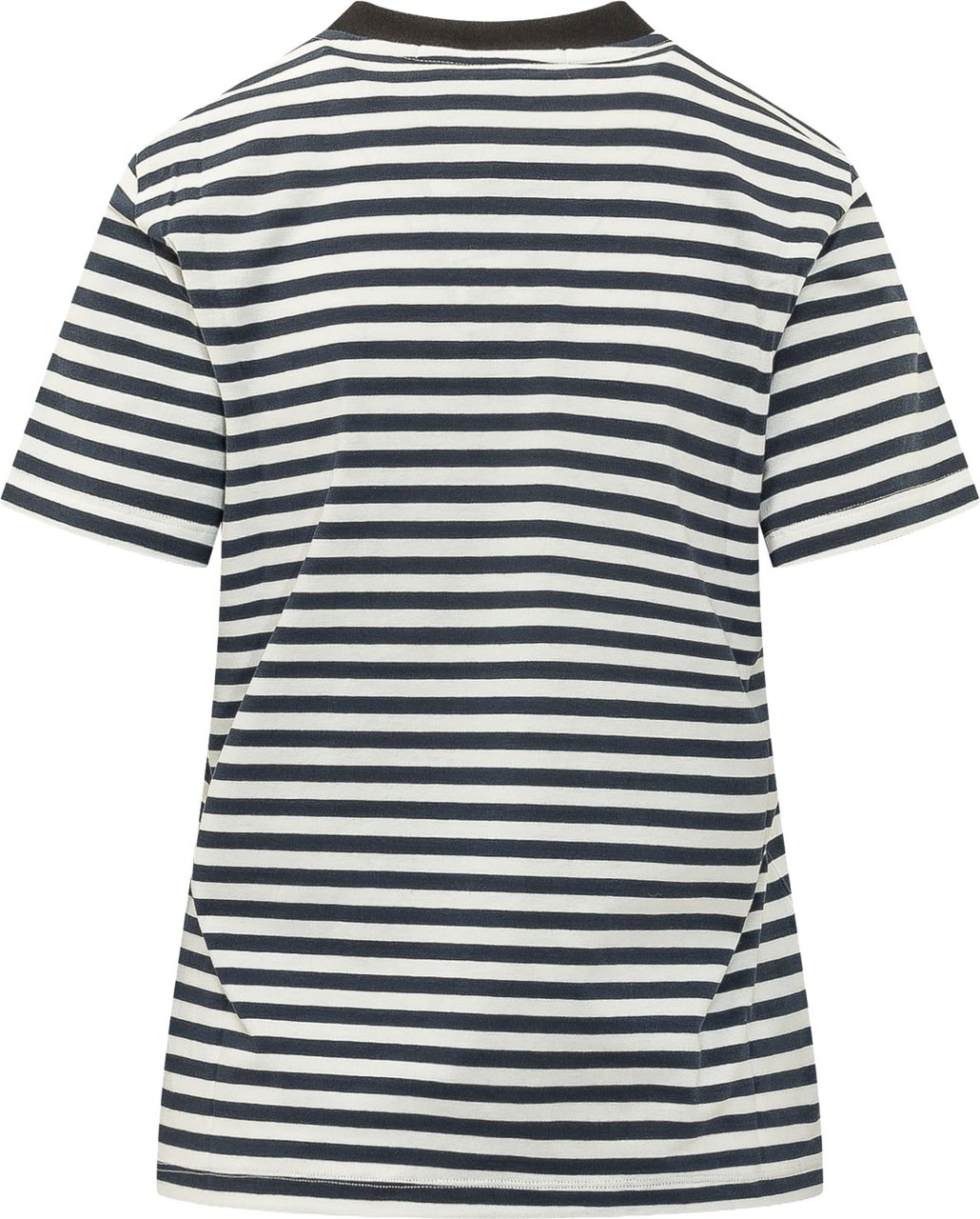 MSGM T-shirt a Righe con Stampa Frontale Wit