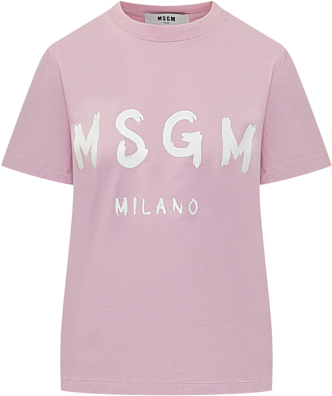 MSGM T Shirt Con Stampa Logo Roze