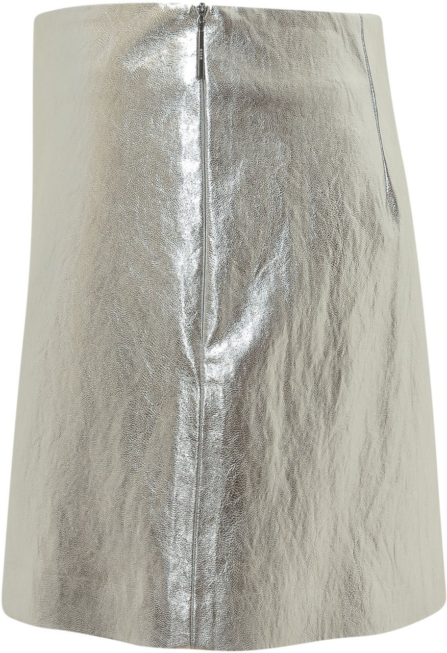 MSGM Gonna Mini Effetto Metallizzato Zilver