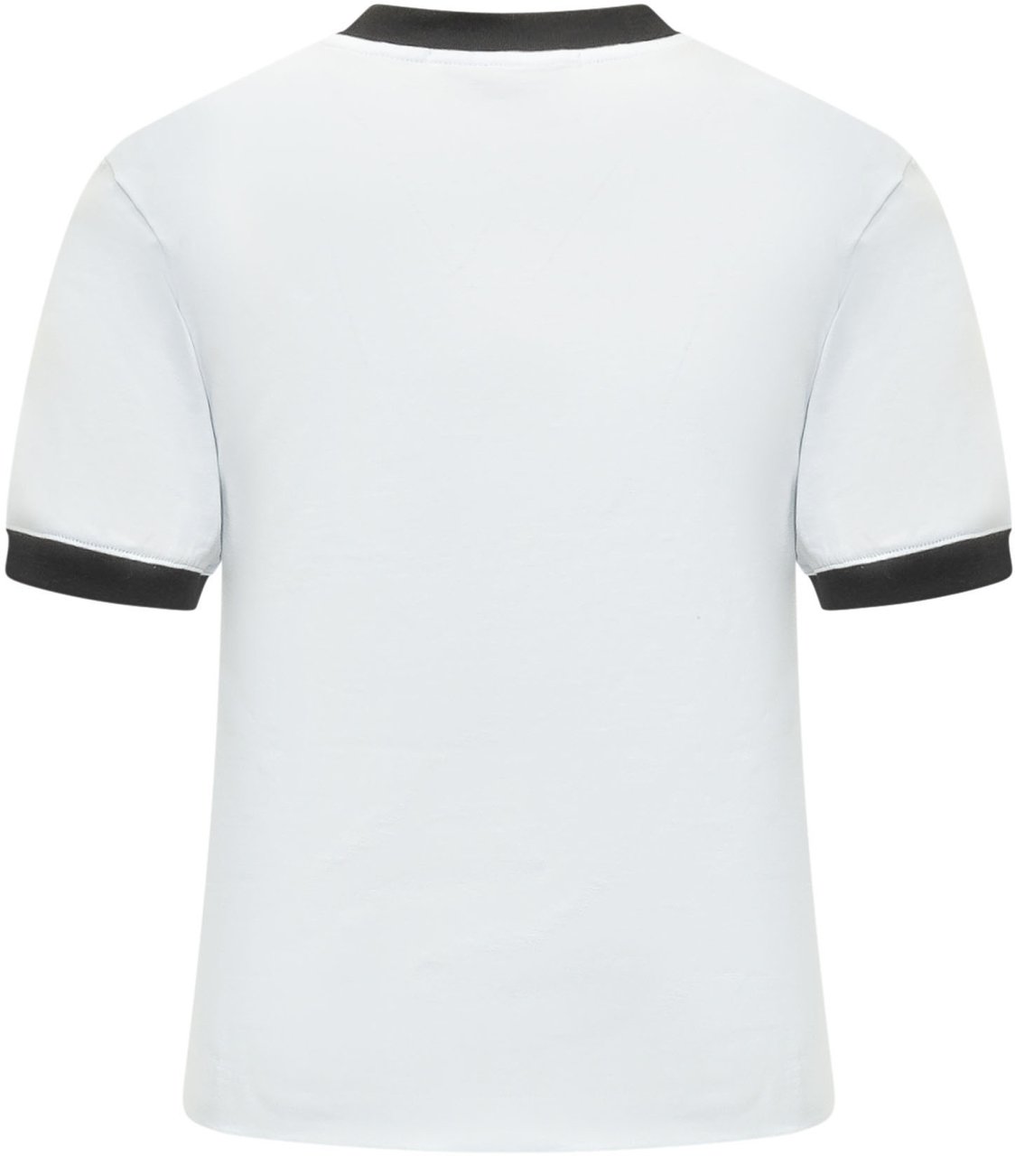 MSGM T-shirt in Cotone con Stampa Logo e Cuore Wit