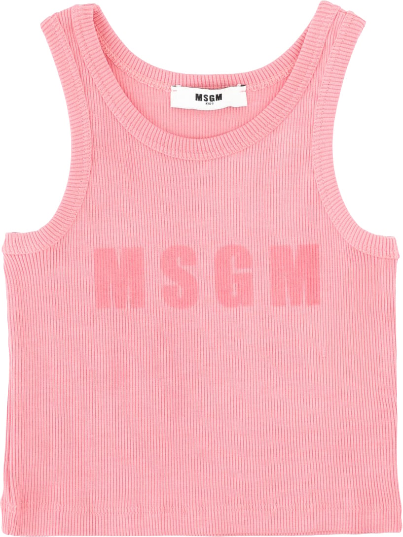 MSGM ribbon tank top girl Roze