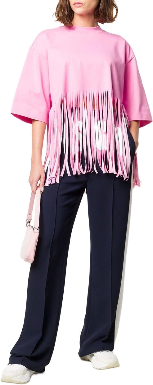 MSGM Black Wide-Leg Elastic Waistband Pants Zwart