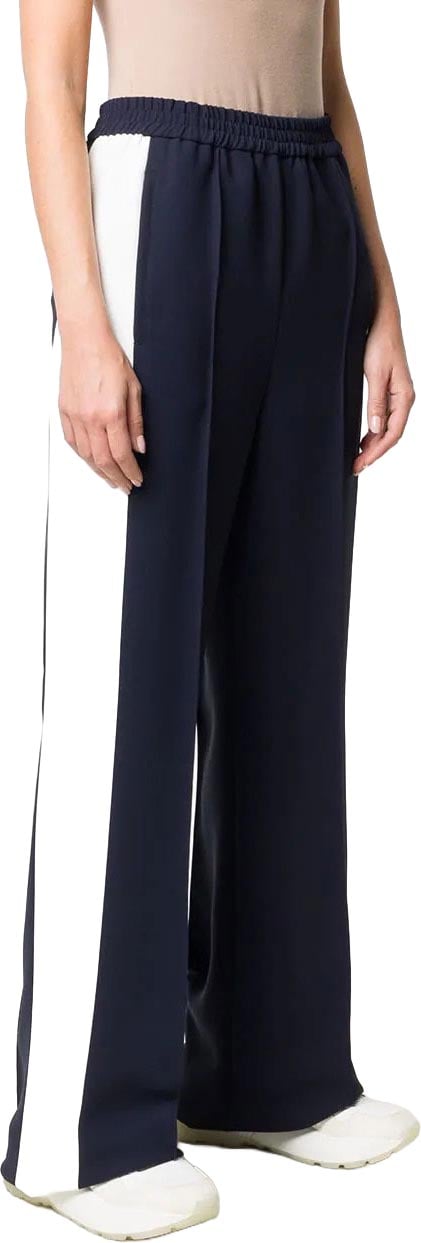 MSGM Black Wide-Leg Elastic Waistband Pants Zwart