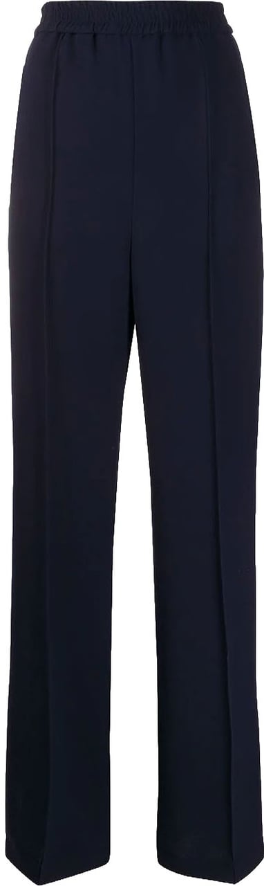 MSGM Black Wide-Leg Elastic Waistband Pants Zwart