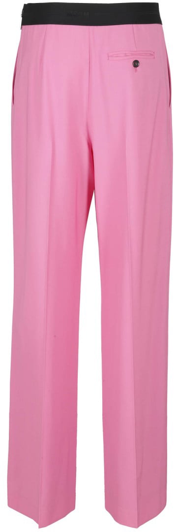 MSGM Wide-Leg Wool Suiting Pant Roze