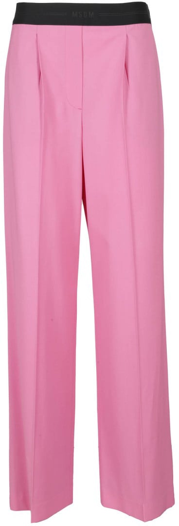 MSGM Wide-Leg Wool Suiting Pant Roze