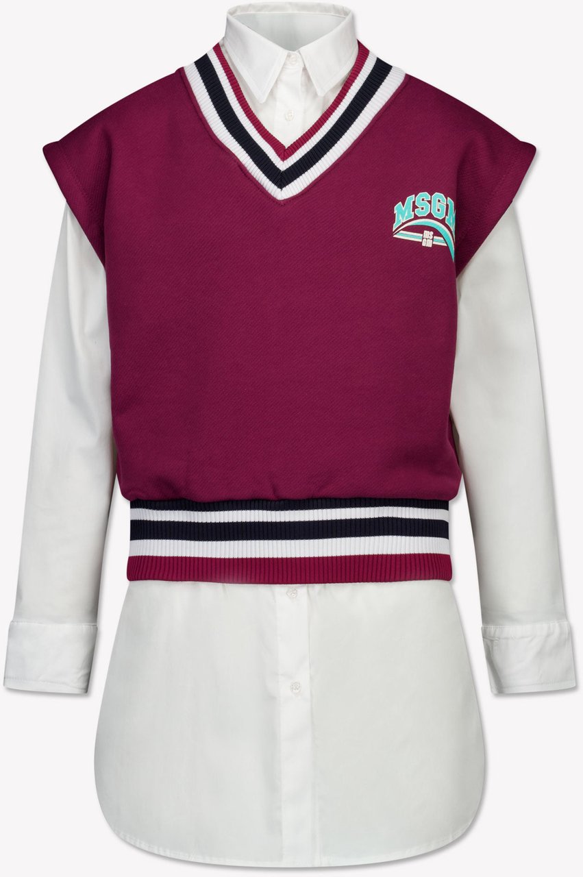 MSGM MSGM Kinder Meisjes Tuniek in Bordeaux Rood