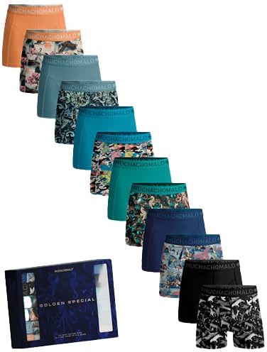 MUCHACHOMALO U-Golden 12 Pack Boxers Zwart
