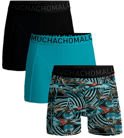 Muchachomalo MUCHACHOMALO 3-Pack Microfibir Print Zwart