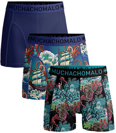 MUCHACHOMALO 3-Pack Boxer Shorts Waterelements Blauw