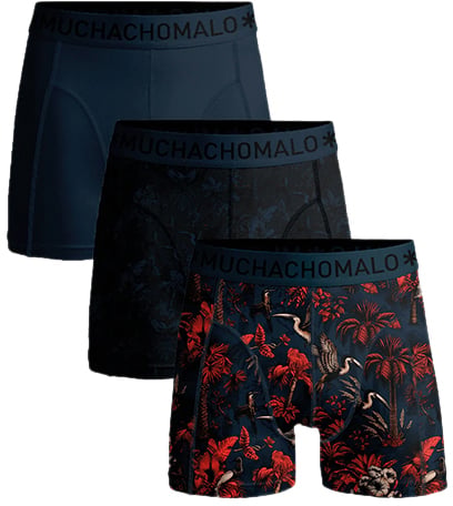 Muchachomalo MUCHACHOMALO 3-Pack Boxer Short Palmbirds Blauw