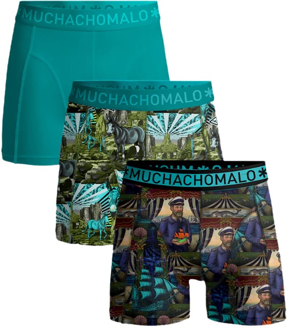 Muchachomalo MUCHACHOMALO 3-Pack Boxer Shorts Captain Donkey Groen