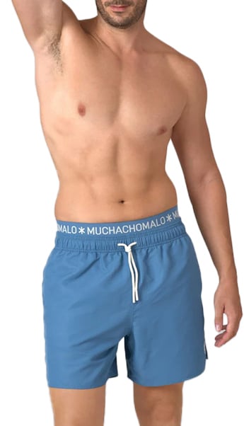 MUCHACHOMALO Swimshort Solid Blauw