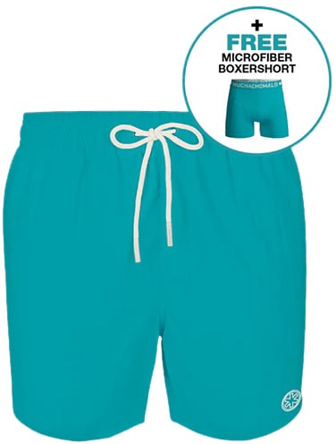 Muchachomalo MUCHACHOMALO Swimshort Solid Blauw
