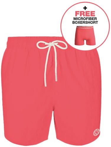 MUCHACHOMALO Swimshort Solid Rood
