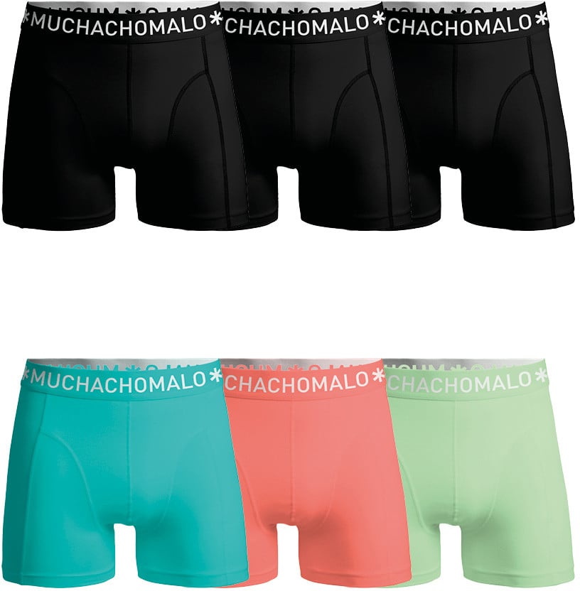 Muchachomalo Boxershorts 6-Pack Multicolor Zwart