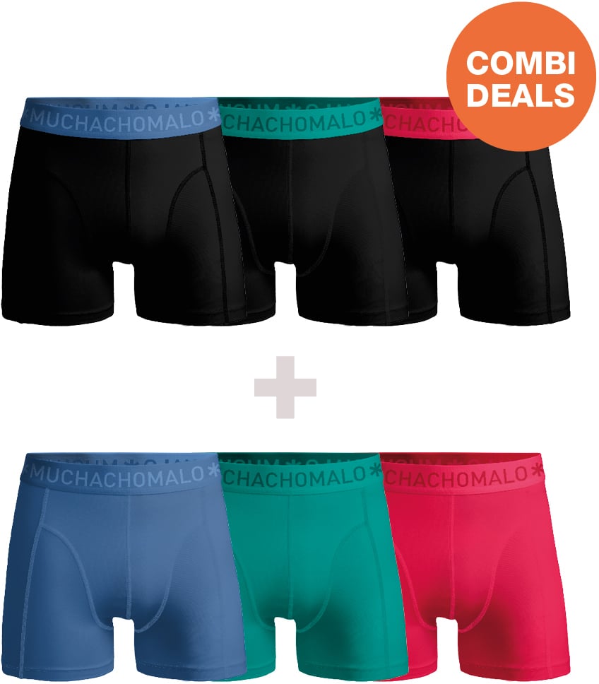 Muchachomalo Boxershorts 6-Pack Multicolor Zwart