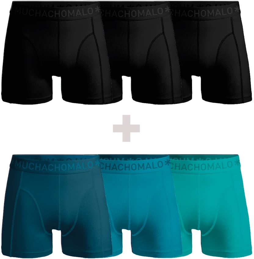 Muchachomalo Boxershorts 6-Pack Multicolor Zwart