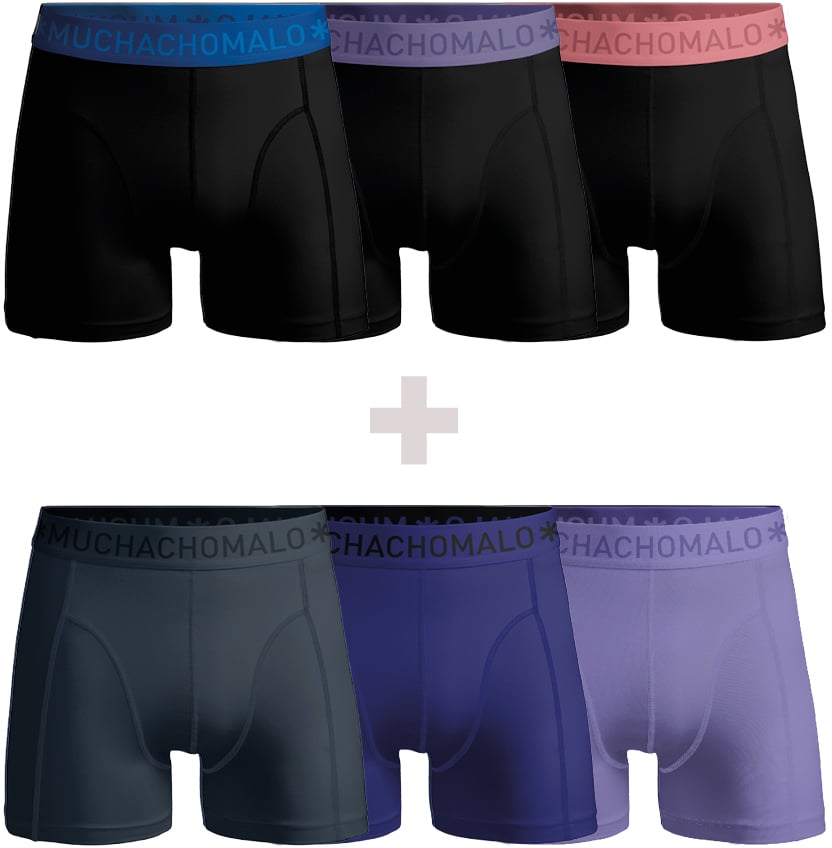 Muchachomalo Boxershorts 6-Pack Multicolor Zwart