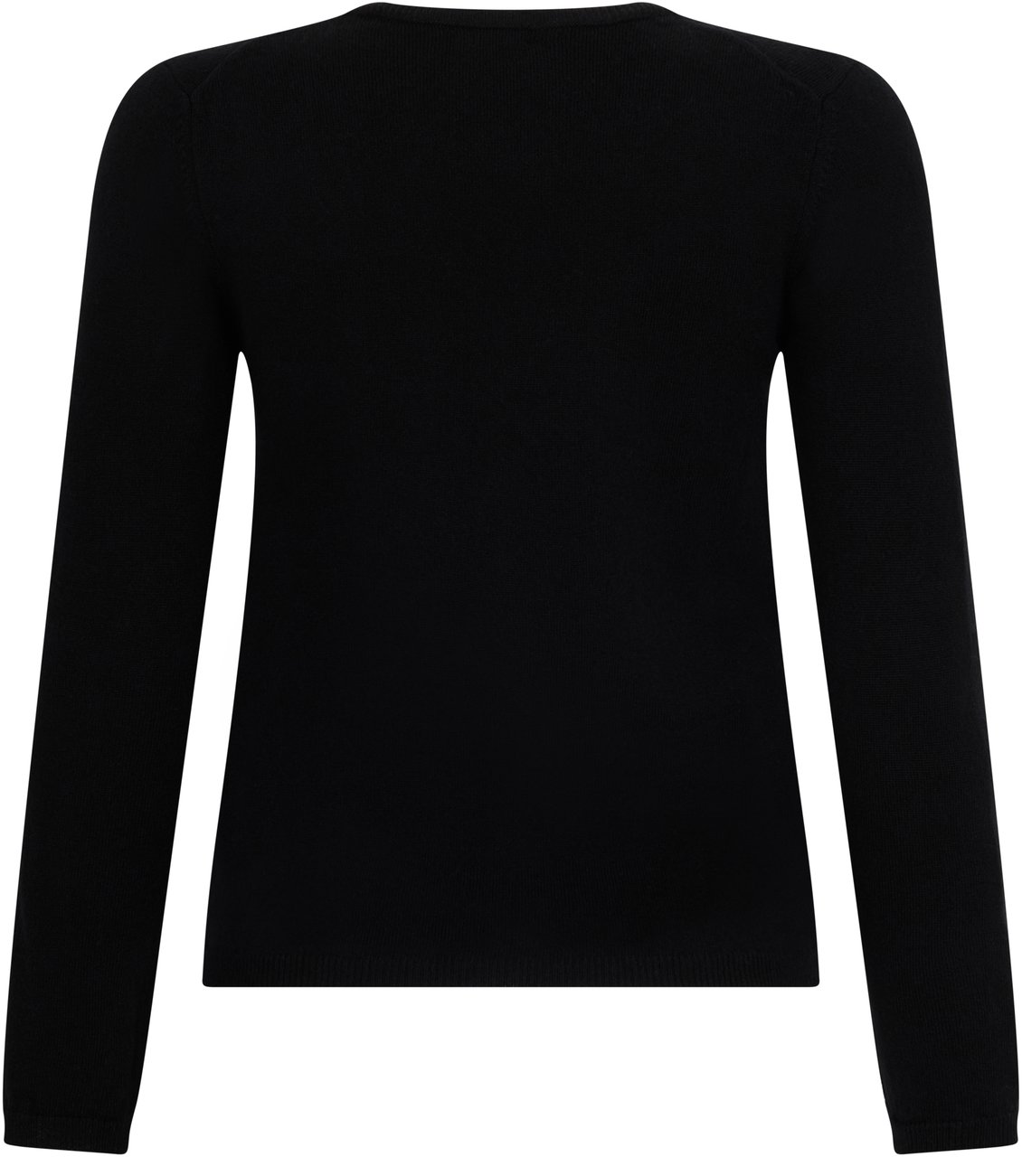 Muchachomalo Black sweater with long sleeves and a V-neck, comfortable and elegant. Zwart