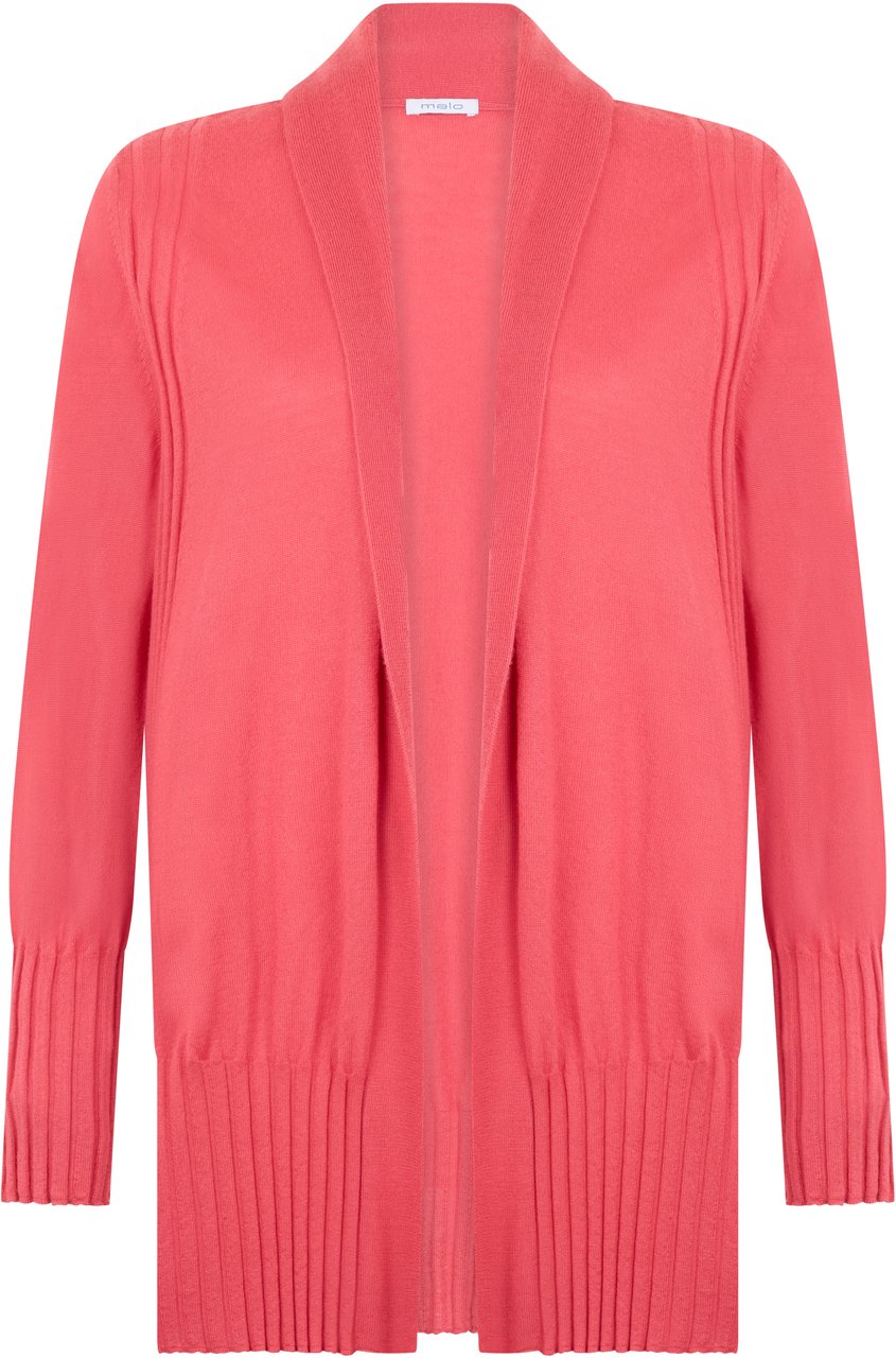 Muchachomalo Long coral red cardigan, ideal for a minimal look but stylish. Roze