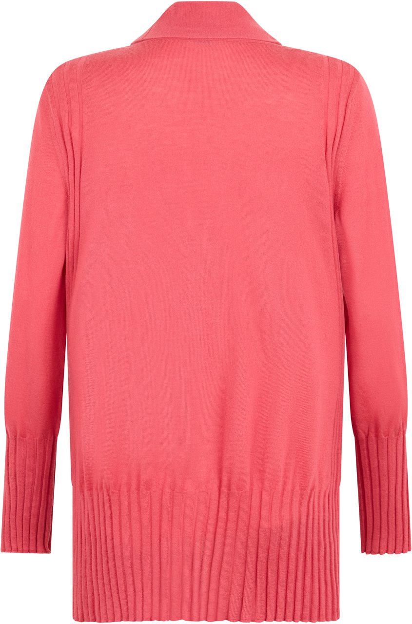 Muchachomalo Long coral red cardigan, ideal for a minimal look but stylish. Roze