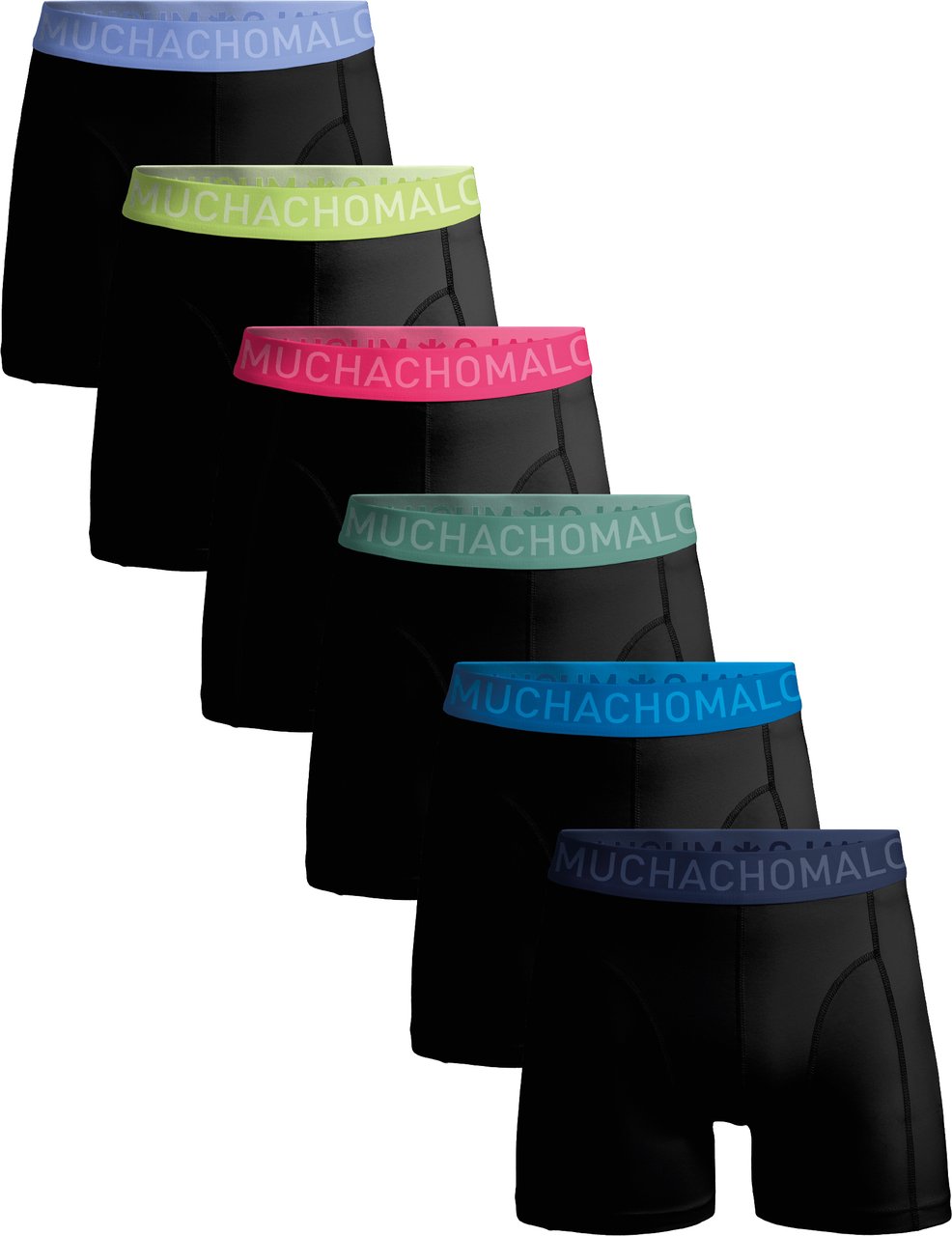 Muchachomalo Boxershorts 6-Pack Multicolor. Zwart