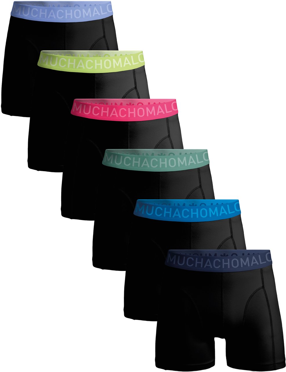 Muchachomalo Boxershorts 6-Pack Multicolor Zwart