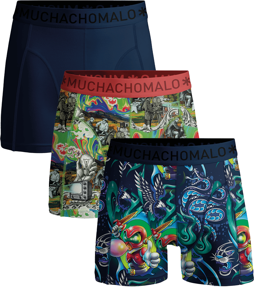 Muchachomalo Boxershorts 3-Pack Multicolor Divers