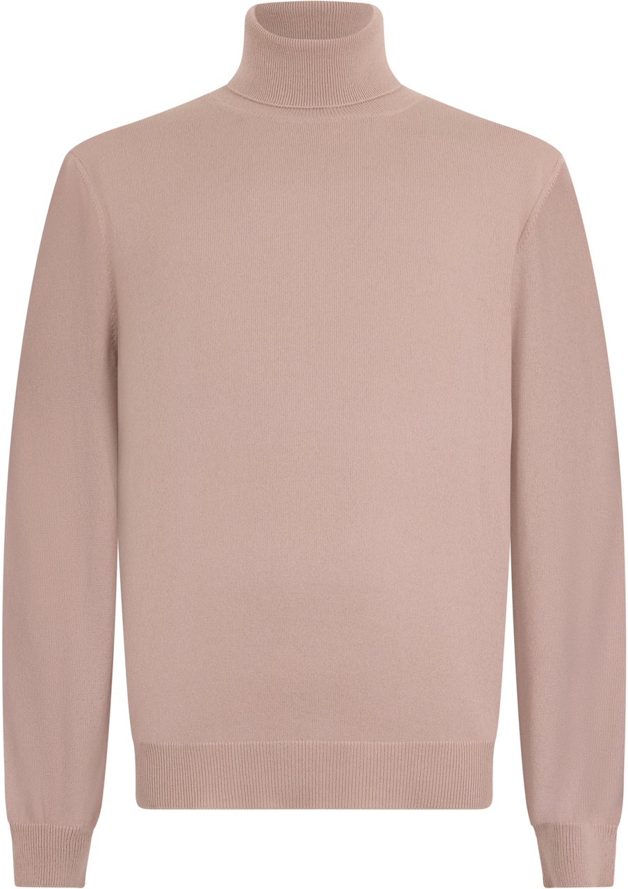 Muchachomalo Beige sweater with high collar and minimalist and refined design. Beige