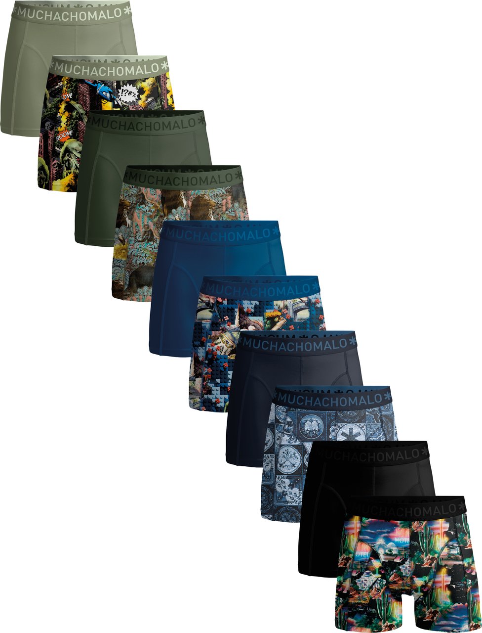 Muchachomalo Boxershorts 10-Pack Multicolor Divers
