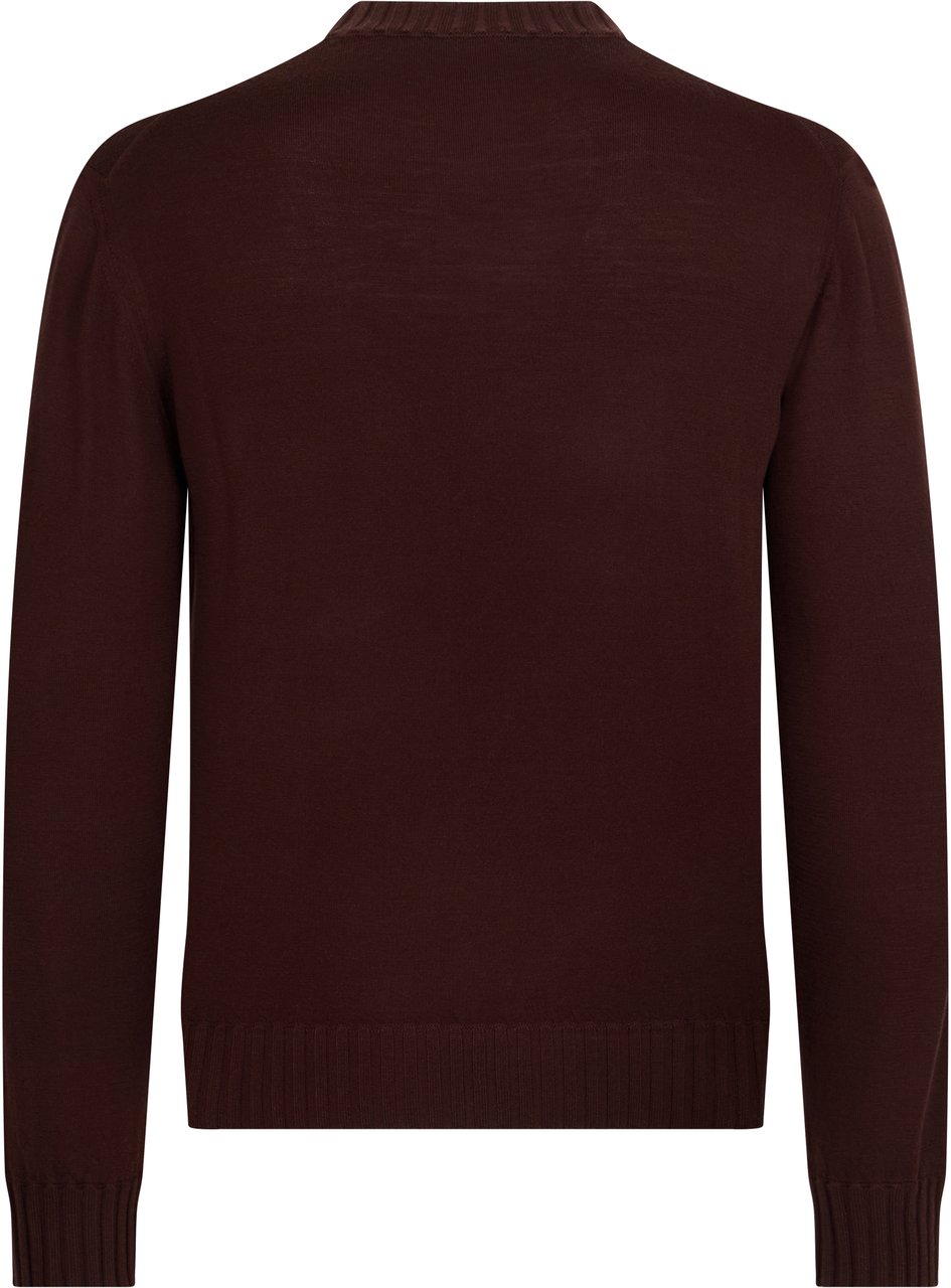 Muchachomalo Elegant dark brown sweater, long sleeves Bruin