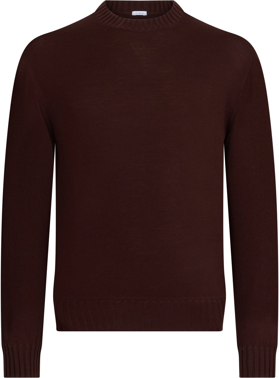 Muchachomalo Elegant dark brown sweater, long sleeves Bruin