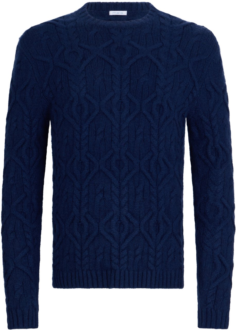 Muchachomalo Navy Blue Sweater Elegant and Versatile Man Blauw