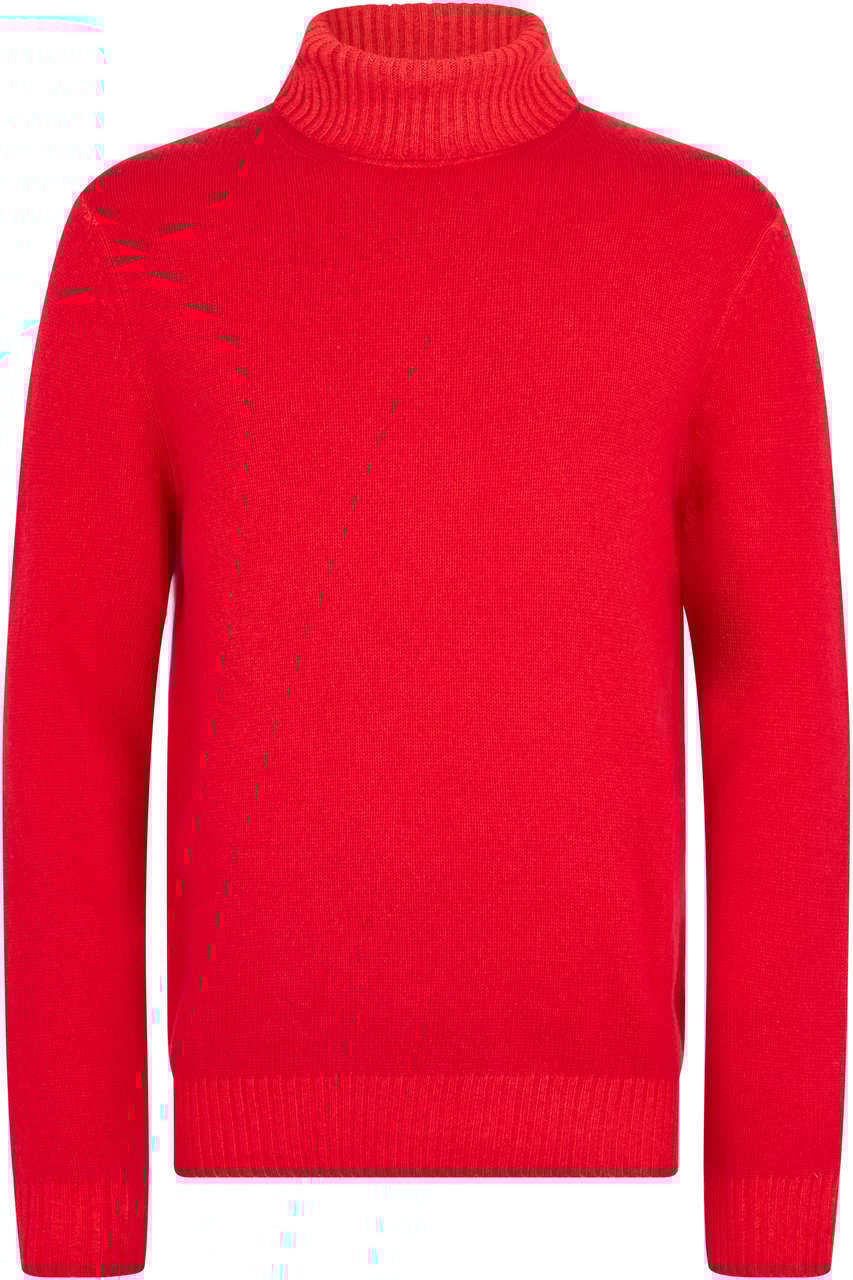 Muchachomalo Red pullover with high collar, comfort and style Rood