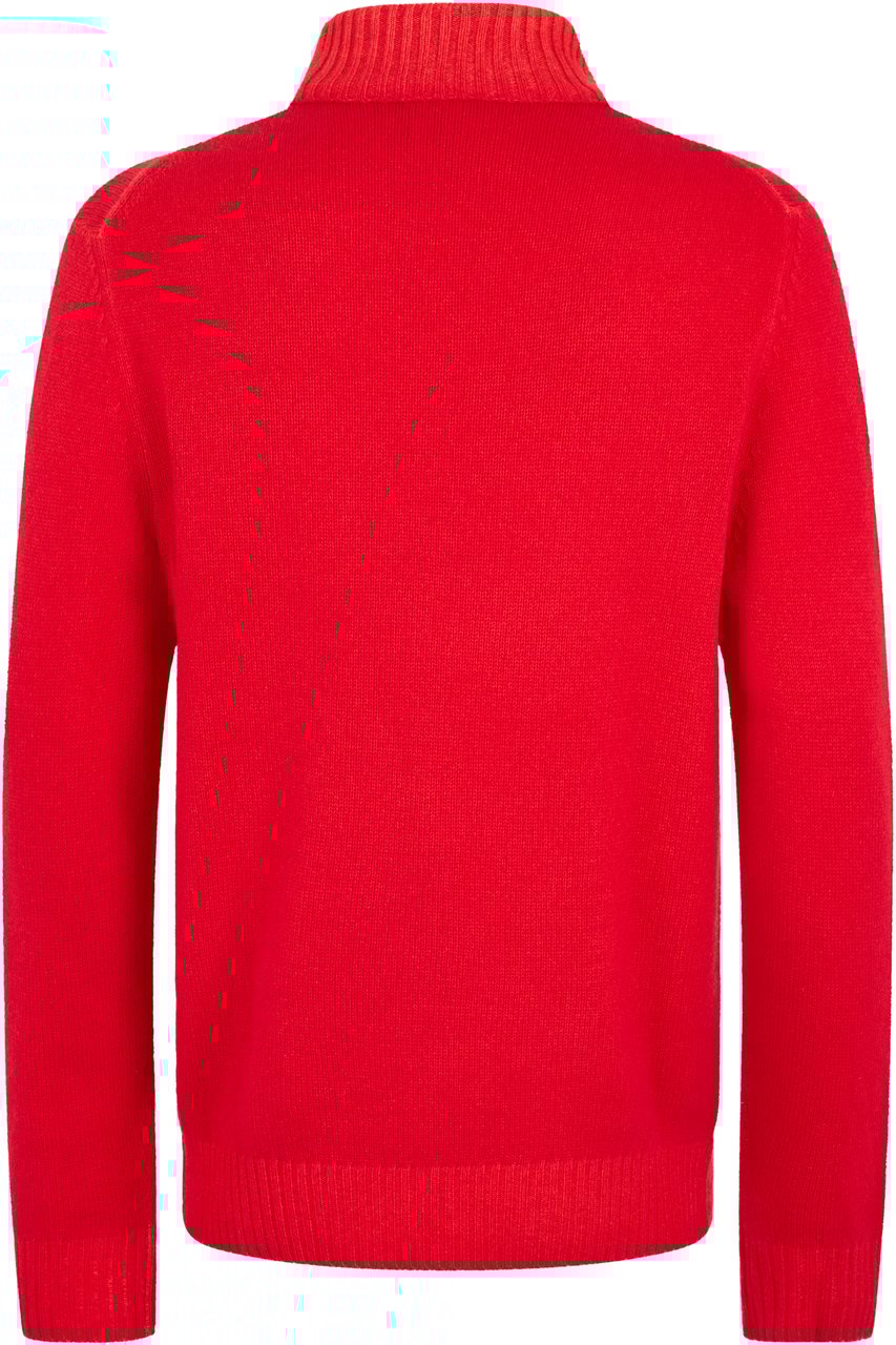 Muchachomalo Red pullover with high collar, comfort and style Rood