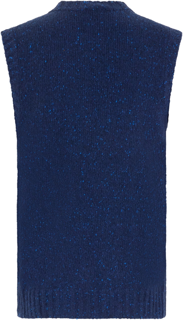 Muchachomalo Elegant dark blue sleeveless sweater for any occasion Blauw