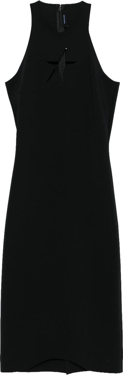 MUGLER Fitted Midi Dress Zwart
