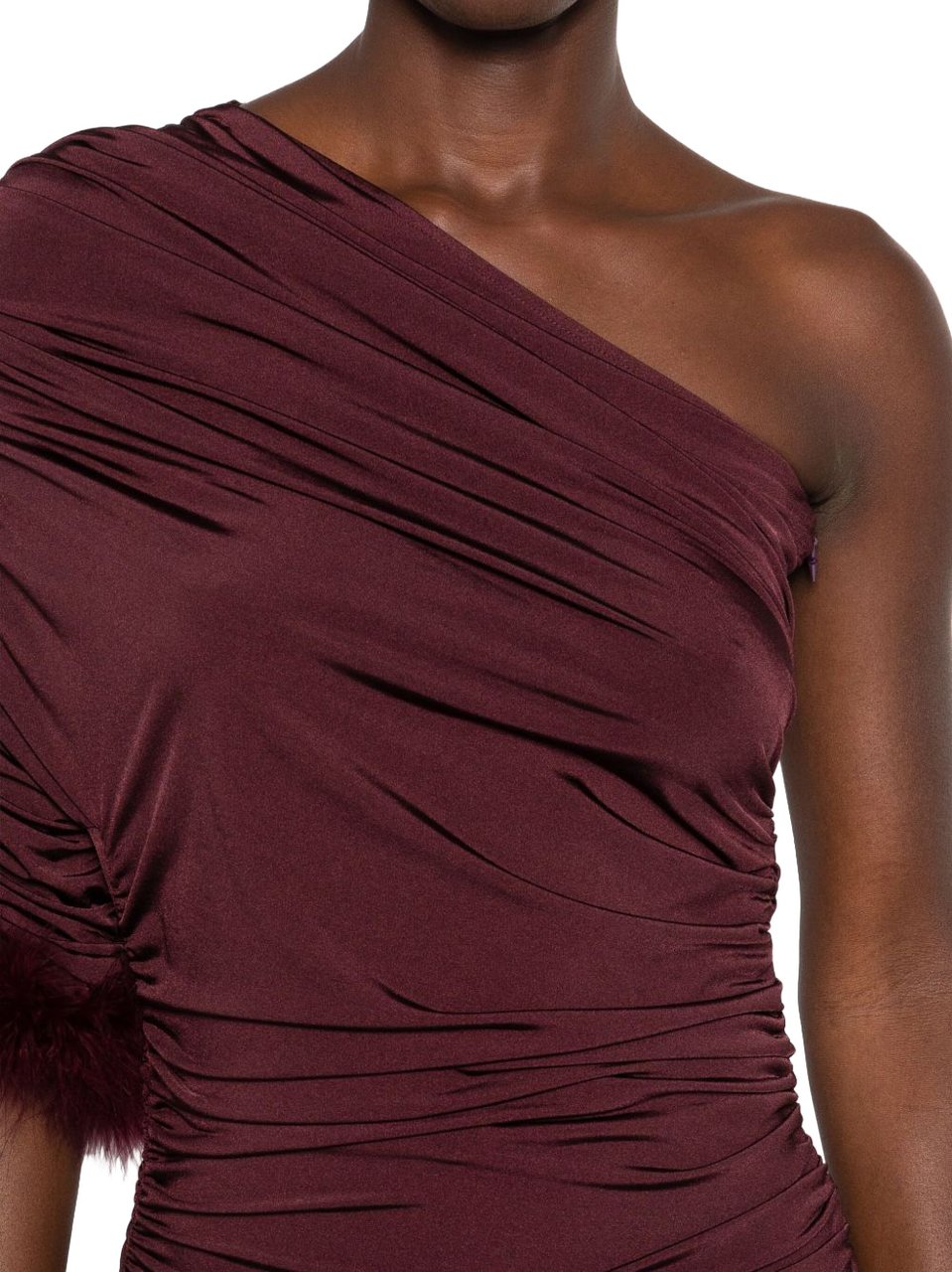 MUGLER One-Shoulder Midi Dress Zwart