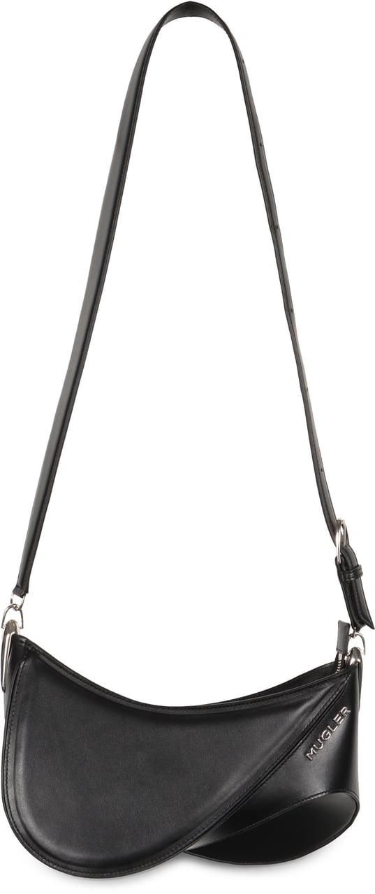 MUGLER Medium Spiral Curve 01 crossbody bag Zwart