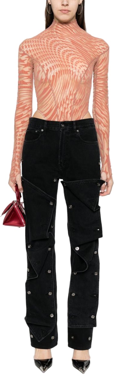 MUGLER Top Dark Blushnude Roze