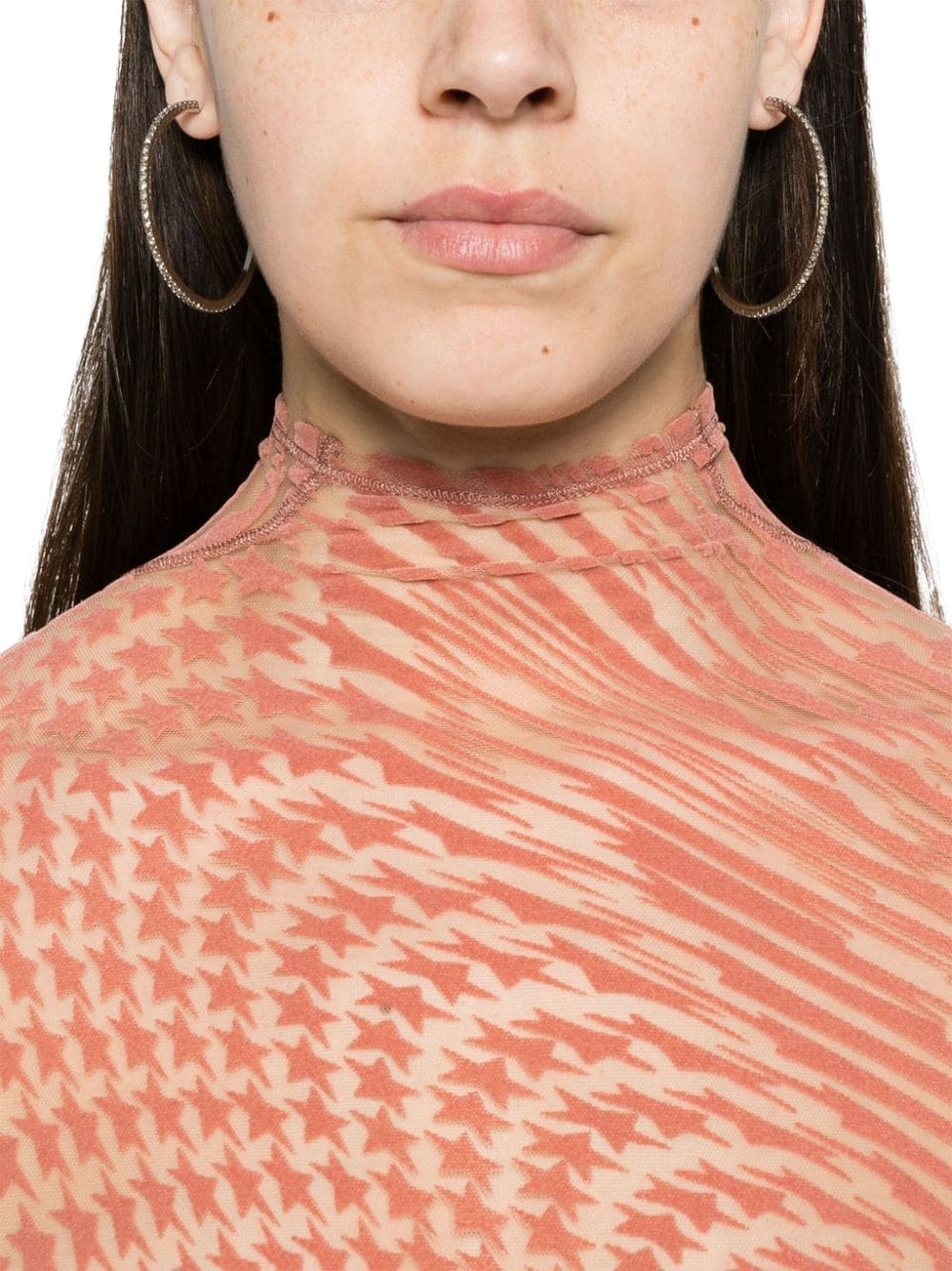 MUGLER Top Dark Blush/Nude Roze