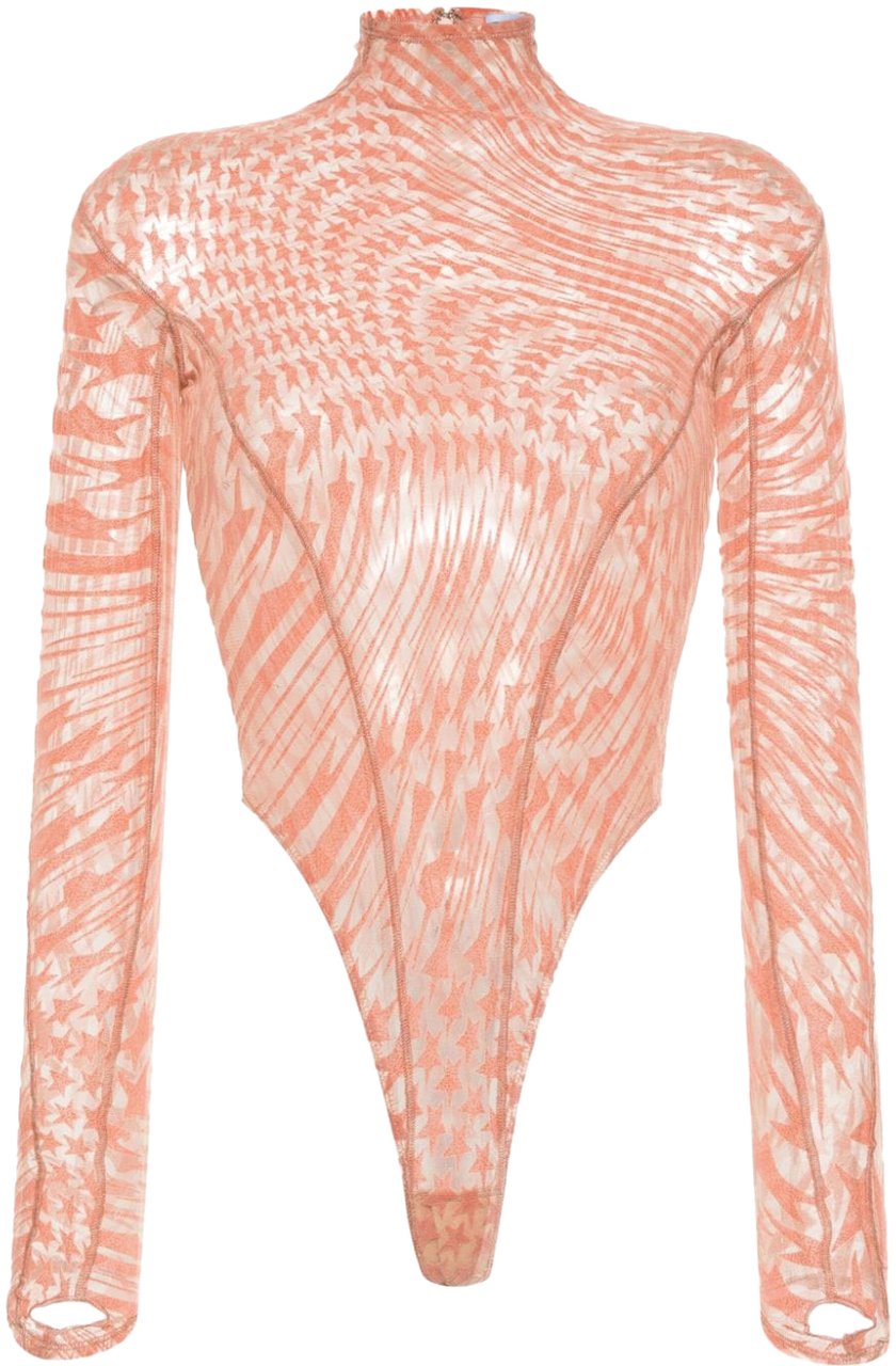 MUGLER Top Dark Blushnude Roze