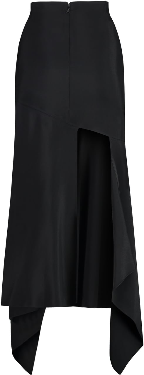 MUGLER Gabardine midi skirt Zwart