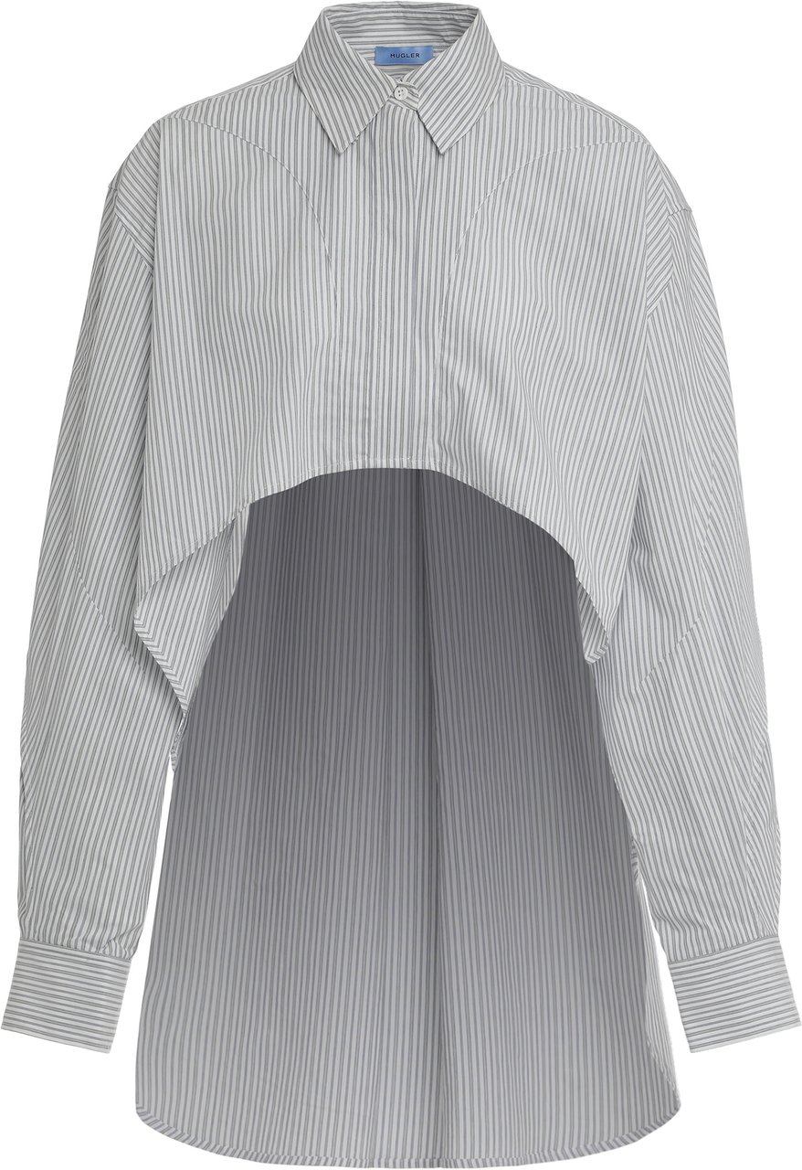 MUGLER Cotton striped shirt Grijs