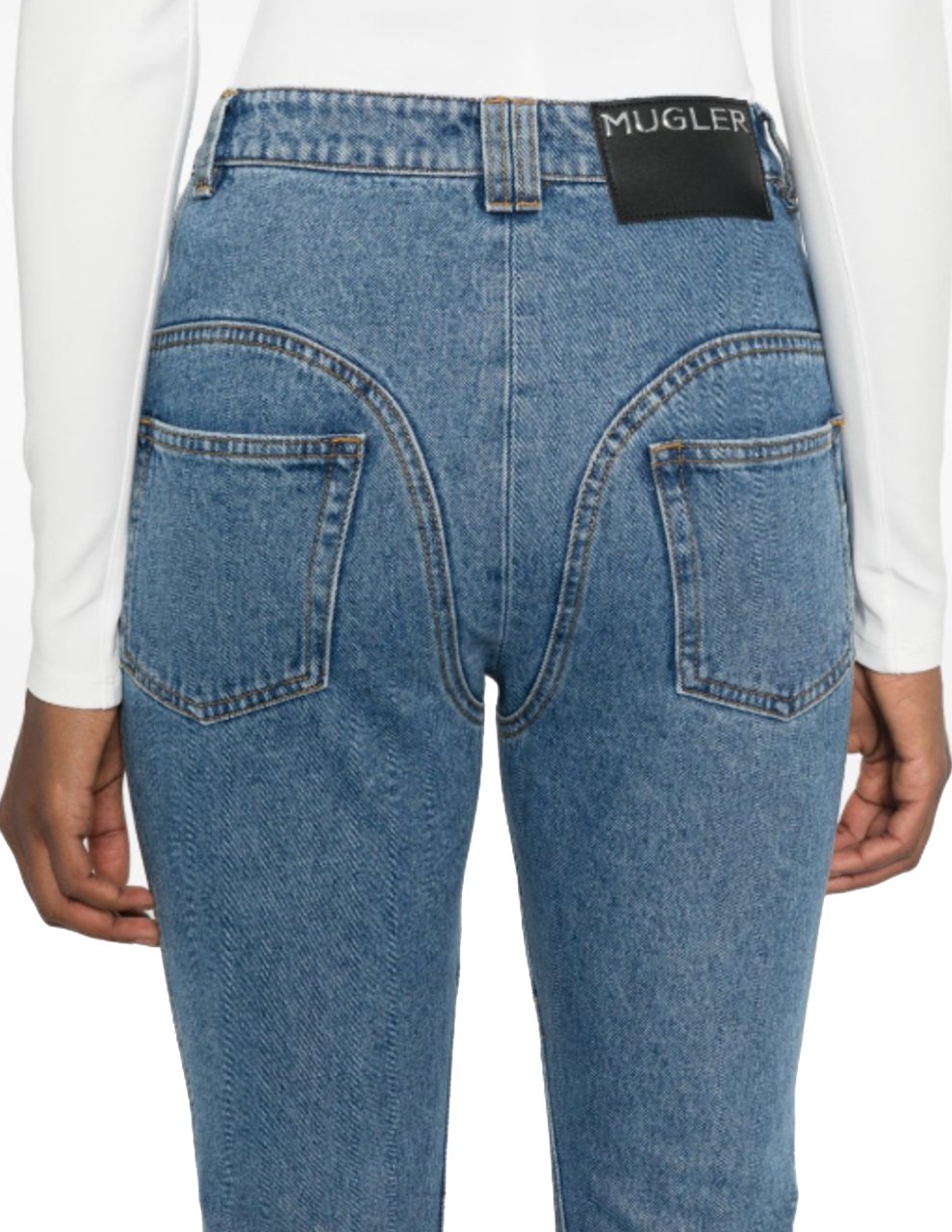 MUGLER Denim Pants Tokyo Dark Blue Blauw