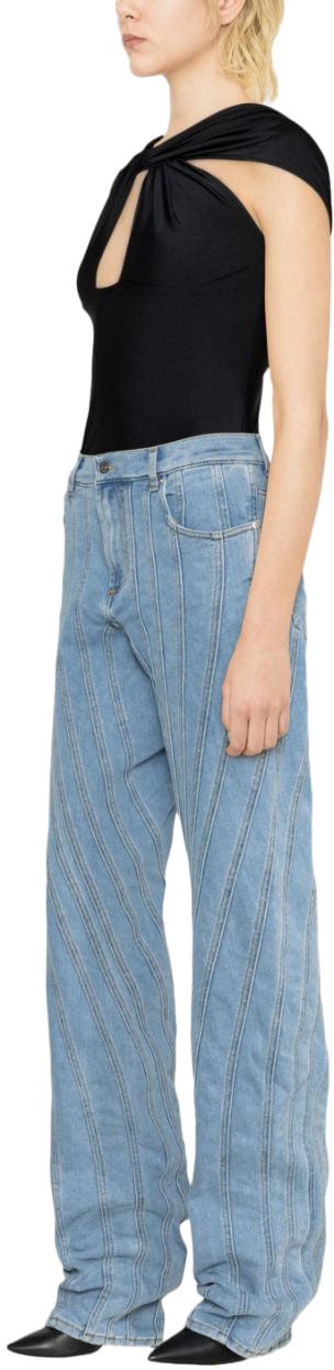 MUGLER Trousers Blue Blauw