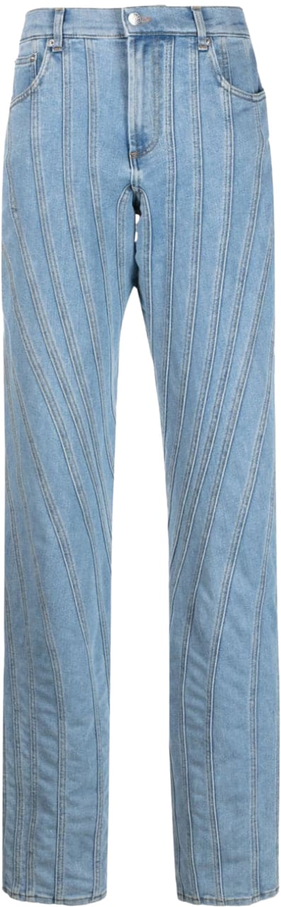 MUGLER Trousers Blue Blauw